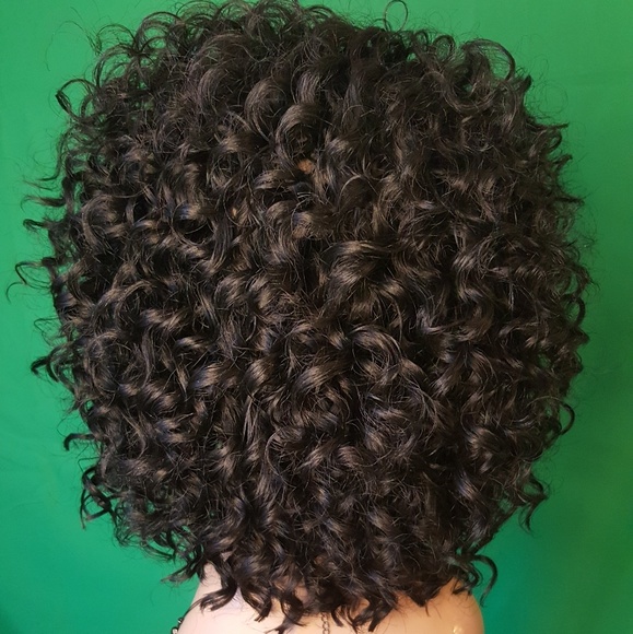 New Hand-made Presto Curl Crochet Wig w/lace part Color #1b - Picture 5 of 5